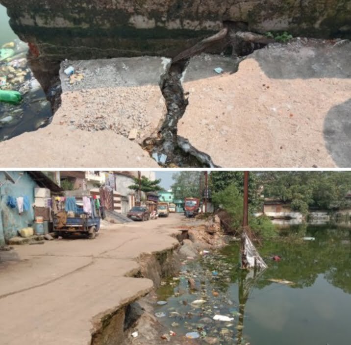 <em>सकती में नगर पालिका की बड़ी लापरवाही-- धंसक गया शक्ति के प्रसिद्ध दर्री तालाब का किनारा, नगर पालिका ने सुरक्षात्मक दृष्टि से नहीं किया कोई उपाय, बना हुआ है लोगों को खतरा,पिहरिद बोरवेल की घटना से भी सबक नहीं लिया प्रशासन ने,बहुत ही गहरा तालाब है दर्री तालाब</em> kshititech