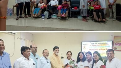 <em>रक्तदान शिविर- शहीद ए आजम भगत सिंह की जयंती के पूर्व हुआ रक्तदान शिविर का आयोजn,हेल्पिंग हैंड्स क्लब, रायपुर वेलफेयर, रोटरी क्लब वेस्ट एवं पं. रविशंकर विश्वविद्यालय का संयुक्त आयोजन, सामाजिक कार्यकर्ता तरुण अग्रवाल ने दी जानकारी</em>, तरुण ने कहा-- 79 रक्तदाताओं ने किया जीवन बचाने के लिए रक्तदान kshititech