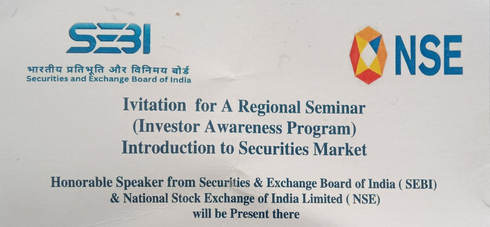 <em>सोच कर, समझ कर, इन्वेस्ट कर- भारतीय प्रतिभूति और विनिमय बोर्ड सेबी से अधीनस्थ विनिवेशको के लिए जागरूकता कार्यक्रम एवं रीजनल सेमिनार 19 जनवरी को होटल गिरिराज रैन बसेरा शक्ति में</em> kshititech