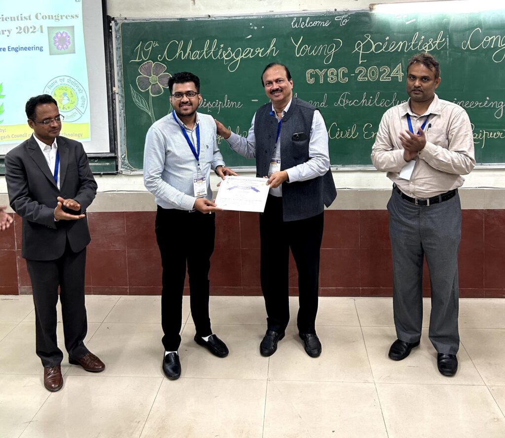 NIT रायपुर एवं छत्तीसगढ़ काउंसिल आफ टेक्नोलॉजी द्वारा आयोजित विशेष समारोह में खरसिया नगर के प्रतीक गोयल को मिला छत्तीसगढ़ साइंटिस्ट ऑफ द ईयर का अवार्ड, देश की जानी मानी हस्तियों की मौजूदगी में मिला सम्मान NIT रायपुर एवं छत्तीसगढ़ काउंसिल आफ टेक्नोलॉजी द्वारा आयोजित विशेष समारोह में खरसिया नगर के प्रतीक गोयल को मिला छत्तीसगढ़ साइंटिस्ट ऑफ द ईयर का अवार्ड, देश की जानी मानी हस्तियों की मौजूदगी में मिला सम्मान kshititech