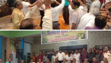 फूलों की होली, गरमा गरम नाश्ते के साथ- मारवाड़ी युवा मंच शक्ति ने किया होली मिलन समारोह का आयोजन, समाज के बुजुर्गों के बीच फूलों की होली एवं तिलक लगाकर किया गया स्वागत, समाज बंधुओ में दिखा उत्साह kshititech
