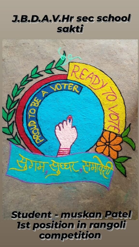 शक्ति के प्रतिष्ठित जे बी डी ए व्ही स्कूल ने मतदाता जागरूकता को लेकर किये विभिन्न कार्यक्रम,चित्रकला एवं रंगोली प्रतिस्पर्धा में विद्यार्थियों ने दिखाया अपना उत्साह, विद्यालय के बच्चों ने निकाली मतदाता जागरूकता रैली, डायरेक्टर अनिल दरयानी ने कहा- विद्यालय प्रबंधन मतदान जागरूकता के लिए करेगा निरंतर प्रयास kshititech