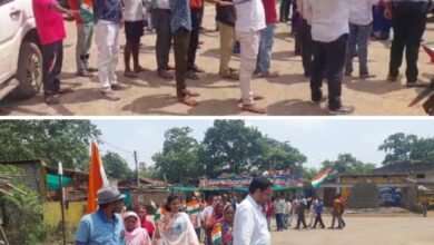 हर घर तिरंगा-नगर पंचायत अड़भार में निकली आजादी के अमृत महोत्सव के अंतर्गत तिरंगा यात्रा, नगर पंचायत अध्यक्ष दिशु बनियाराम रात्रे ने किया नेतृत्व, नगर पंचायत कार्यालय में लोगों ने ली तिरंगा फहराने की शपथ, भारत माता के जय घोष से गूंज उठा शहर kshititech