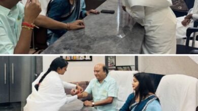 ब्रह्मकुमारी की बहनों ने पूर्व नगर पालिका अध्यक्ष गेवाडीन को बांधी राखियां,नरेश-रीना ने दी रक्षाबंधन की बधाई kshititech