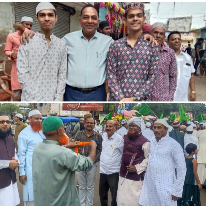 शक्ति के भाजपाइयों ने भी किया मुस्लिम समाज के जुलूस का स्वागत,शक्ति शहर में मुस्लिम समाज ने ईद मिलादुन्नबी का पर्व मनाया हर्षोल्लास के साथ, पैगंबर मोहम्मद के जन्मदिन को मनाया बड़े पर्व के रूप में, मंडल अध्यक्ष अनूप अग्रवाल ने गले मिलकर दी बधाई शक्ति के भाजपाइयों ने भी किया मुस्लिम समाज के जुलूस का स्वागत,शक्ति शहर में मुस्लिम समाज ने ईद मिलादुन्नबी का पर्व मनाया हर्षोल्लास के साथ, पैगंबर मोहम्मद के जन्मदिन को मनाया बड़े पर्व के रूप में, मंडल अध्यक्ष अनूप अग्रवाल ने गले मिलकर दी बधाई kshititech