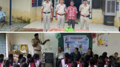 खाकी किड्स- स्कूल के बच्चों को ट्रैफिक नियमों एवं फ्रॉड के संबंध में दी गई जानकारी, डभरा पुलिस ने गांजा रखने वाले आरोपी को किया गिरफतार, एसपी अंकिता के निर्देशन में जिले में थाना प्रभारीयो की सजगता, स्कूली बच्चों ने पुलिस से मिली जानकारी को बताया उनके जीवन में महत्वपूर्ण खाकी किड्स- स्कूल के बच्चों को ट्रैफिक नियमों एवं फ्रॉड के संबंध में दी गई जानकारी, डभरा पुलिस ने गांजा रखने वाले आरोपी को किया गिरफतार, एसपी अंकिता के निर्देशन में जिले में थाना प्रभारीयो की सजगता, स्कूली बच्चों ने पुलिस से मिली जानकारी को बताया उनके जीवन में महत्वपूर्ण kshititech