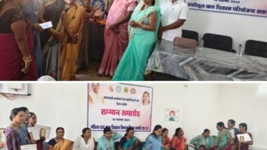 महिला बाल विकास विभाग परियोजना शक्ति में हुआ आंगनबाड़ी कार्यकर्ताओं एवं सारिकाओं का सम्मान समारोह, सैकड़ो की संख्या में कार्यकर्ता रहे मौजूद,परियोजना अधिकारी श्याम कंवर ने कहा- शासन की योजनाओं के बेहतर क्रियान्वन के लिए किया जा रहा यह सम्मान kshititech