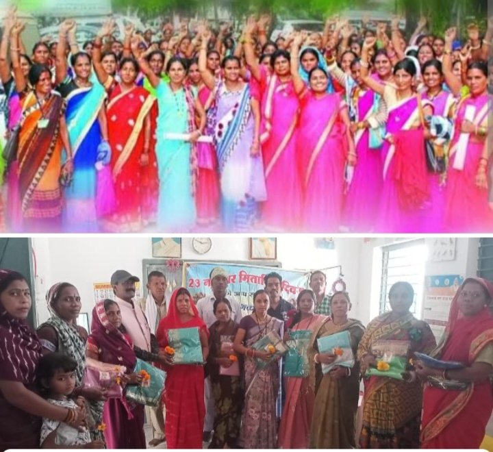 मितानिनें हुई सम्मानित- हरदा पंचायत में मितानिन दिवस दिवस पर सरपंच गौरीशंकर ने किया मितानिनों को सम्मान,गौरीशंकर ने कहा- मितानिनों का कार्य प्रसंसनीय, सरपंच ने कहा- शासन की योजनाओं के क्रियान्वन में भी अहम भूमिका निभाती हैं मितानिन बहने kshititech