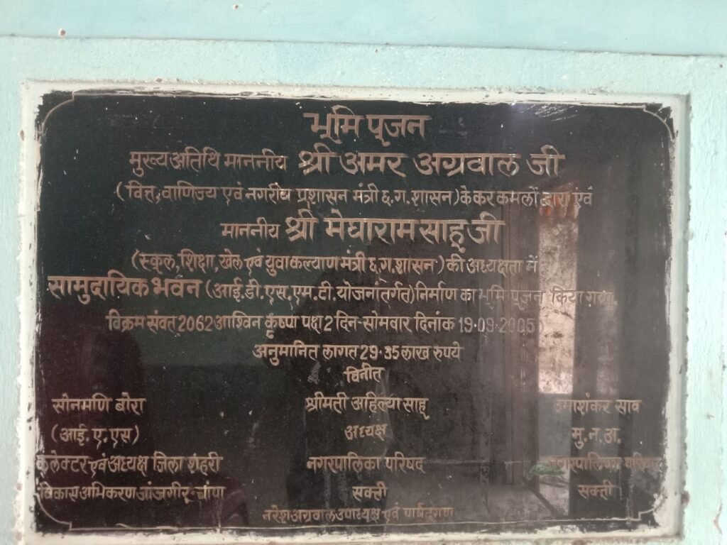 शक्ति शहर की मुखर्जी वाटिका एवं मुखर्जी जी के नाम पर स्थापित सामुदायिक भवन को फिर से नाम की पहचान देने की आवश्यकता, डॉ श्यामा प्रसाद मुखर्जी जी का नाम ही ओझल हो गया है दोनों प्रमुख स्थानों से, भाजपा की सरकार में भी नेताओं का नहीं है इस ओर ध्यान, आज 23 जून को डॉक्टर श्यामा प्रसाद मुखर्जी जी की पुण्यतिथि (बलिदान दिवस) पर भाजपाइयों को करना चाहिए यह बड़ा कार्य शक्ति शहर की मुखर्जी वाटिका एवं मुखर्जी जी के नाम पर स्थापित सामुदायिक भवन को फिर से नाम की पहचान देने की आवश्यकता, डॉ श्यामा प्रसाद मुखर्जी जी का नाम ही ओझल हो गया है दोनों प्रमुख स्थानों से, भाजपा की सरकार में भी नेताओं का नहीं है इस ओर ध्यान, आज 23 जून को डॉक्टर श्यामा प्रसाद मुखर्जी जी की पुण्यतिथि (बलिदान दिवस) पर भाजपाइयों को करना चाहिए यह बड़ा कार्य kshititech