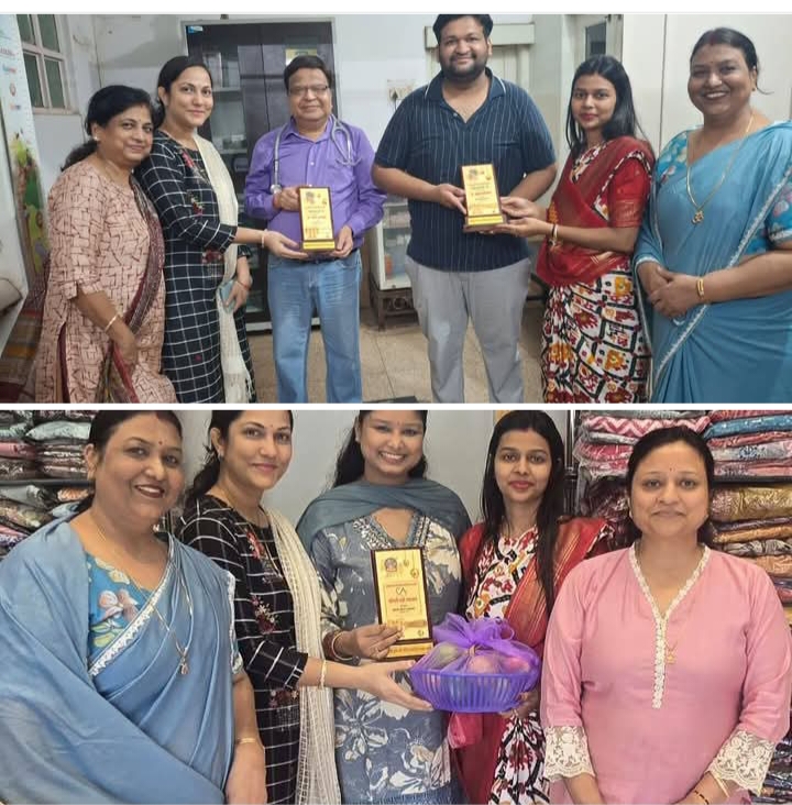 शक्ति की महिला जागृति शाखा की अनुकरणीय पहल- डॉक्टर्स डे के मौके पर डॉक्टर राजेश अग्रवाल,डॉ राहुल अग्रवाल सहित चार्टर्ड अकाउंटेंट श्रीमती हर्षा अग्रवाल को किया सम्मानित, महिला जागृति अध्यक्ष मीनल ने कहा-ऐसी महान हस्तियों के सम्मान से शाखा को भी है गर्व शक्ति की महिला जागृति शाखा की अनुकरणीय पहल- डॉक्टर्स डे के मौके पर डॉक्टर राजेश अग्रवाल,डॉ राहुल अग्रवाल सहित चार्टर्ड अकाउंटेंट श्रीमती हर्षा अग्रवाल को किया सम्मानित, महिला जागृति अध्यक्ष मीनल ने कहा-ऐसी महान हस्तियों के सम्मान से शाखा को भी है गर्व kshititech