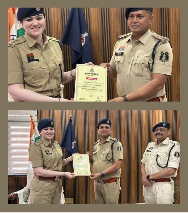 शक्ति जिले के थाना प्रभारियो का SP मैडम ने किया प्रशस्ति पत्र देकर सम्मान, शक्ति थाना प्रभारी अनवर अली भी हुए सम्मानित, एडिशनल एसपी हरीश यादव भी रहे मौजूद, शक्ति जिले का पुलिस महकमा अनुशासन के मामले में पूरे प्रदेश में है अग्रणी, शक्ति जिले के विभिन्न थाना&nbsp; प्रभारियो को मिला यह सम्मान kshititech