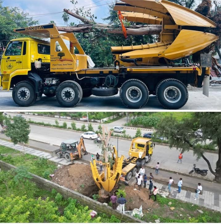 बड़ी खबर- विकास कार्यों में बाधा नहीं बनेंगे पेड़, देश में पेड़ों को उखाड़ कर फिर से स्थापित करने की नई तकनीक हुई प्रारंभ, लोक निर्माण विभाग की अनुकरणीय पहल, डकोटा, हाई एंड ट्री ट्रांसप्लांटर मशीन kshititech