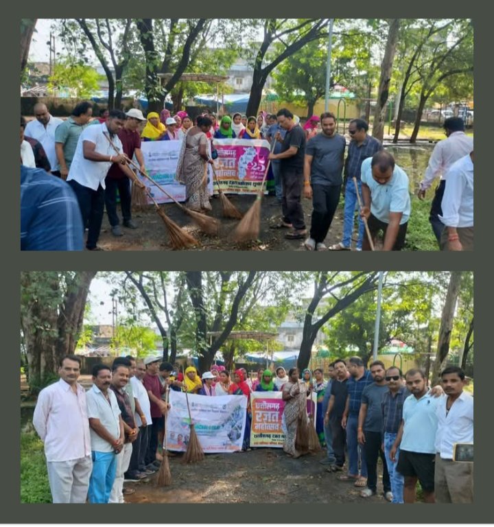 हम मिलकर बनाएंगे शक्ति को स्वच्छ- नगर पालिका शक्ति ने करी अनुकरणीय पहल- 25 सितंबर को दीनदयाल गार्डन में किया एक दिन, एक घंटा, एक साथ कार्यक्रम का शुभारंभ, स्वच्छता ही सेवा को लेकर नगर पालिका का चल रहा विशेष अभियान kshititech