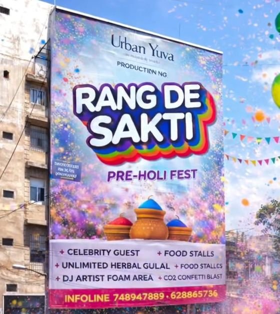 3 मार्च को पहली बार शक्ति में, रंग दे शक्ति- शक्ति में होली पर मचेगी धूम, 3 मार्च को शुभम ग्रीन्स में होगा होली इवेंट, अर्बन युवा प्रोडक्शन एवं रॉयल डांस स्टूडियो की संचालक प्रांजल राजपूतानी लेकर आई है आपके संग,होली के रंग, पास खरीद कर फैमिली के साथ ले इवेंट का आनंद, आज खरीदे इसका पास, चुक न जाए यह अवसर kshititech