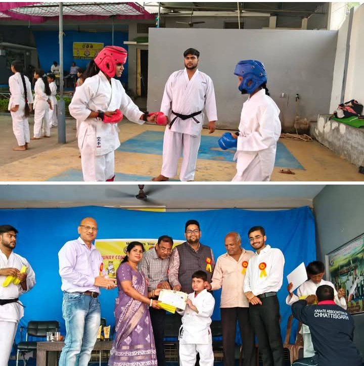 आत्म सुरक्षा को लेकर जागरूक है बच्चे- शक्ति शहर के प्रतिष्ठित अनुनय कॉन्वेंट में कराटे का बेल्ट ग्रेडिंग कार्यक्रम संपन्न, 37 विद्यार्थियो ने दी परीक्षा, बेल्ट एवं प्रमाण पत्र का हुआ वितरण,अनुनय कान्वेंट के संचालक योगेश साहू ने कहा-कराटे से हम कर सकते हैं आत्म सुरक्षा kshititech