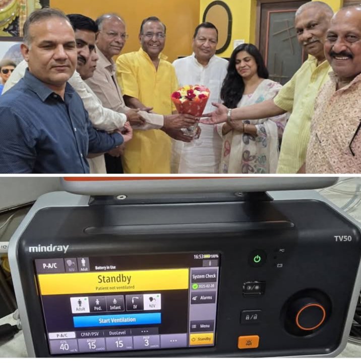 संभागीय अग्रवाल महासभा बिलासपुर की चिकित्सा उपकरण सेवा समिति ने रचा इतिहास- दानदाताओं से प्राप्त मेडिकल उपकरणों से पूरे प्रदेश में दे रही बेहतर सेवाएं. अगले सप्ताह प्रारंभ हो जाएगी महासभा की अत्याधुनिक एंबुलेंस सेवा, महासभा के पूर्व अध्यक्ष राजकुमार अग्रवाल ने अक्षय तृतीया पर 4.75,.000 की राशि का वेंटीलेटर किया दान. करीब 41 लाख रुपए की प्राप्त दान राशि से खरीदे जा चुके हैं 26 लाख रुपए के मेडिकल उपकरण kshititech