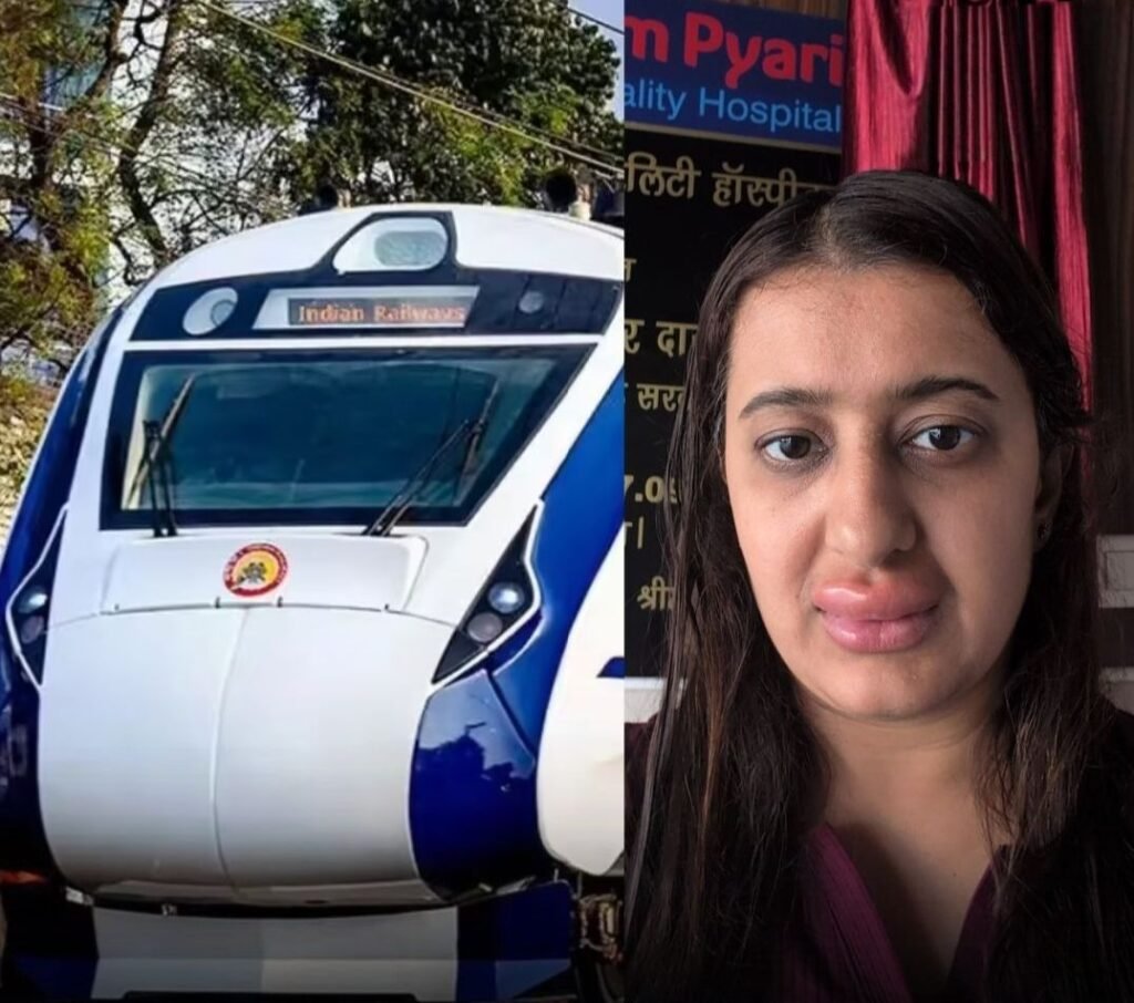 वंदे भारत में परोसा गया ऐसा खाना, खाते ही सूज गए महिला के होंठ, मेडिकल रिपोर्ट ने उड़ाए रेलवे के होश. ट्रेनों में खाने की गुणवत्ता को लेकर लगा बड़ा सवालिया निशान. 27 मार्च की घटना। महिला यात्री ने कहा- इस खाने को खाकर उसके बच्चे की भी हुई तबीयत खराब kshititech