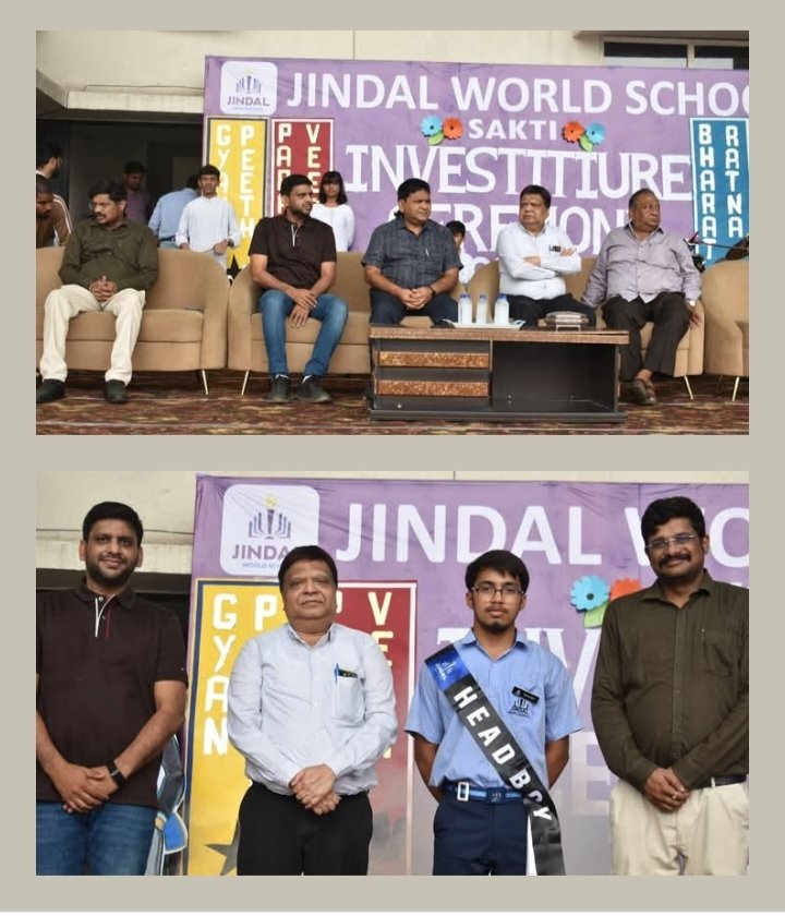 शक्ति के प्रतिष्ठित चिकित्सक डॉक्टर राजेश अग्रवाल के मुख्य आतिथ्य में सीबीएसई जिंदल वर्ल्ड स्कूल में हुआ छात्र परिषद के शपथ ग्रहण समारोह का आयोजन. डायरेक्टर रवि जिंदलभी रहे मौजूद. डॉ राजेश अग्रवाल ने सेवा.समर्पण एवं नेतृत्व मूल्यो के साथ कार्य करने का विद्यार्थियों को दिया संदेश kshititech