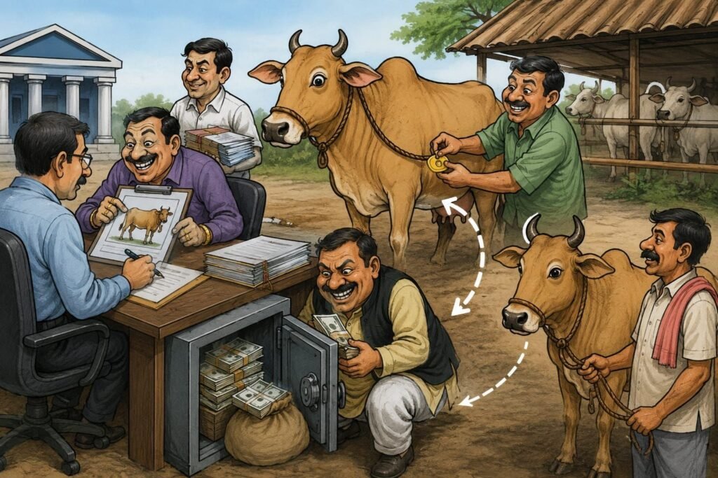 गौ पालन योजना में करोड़ों के फर्जीवाड़े की शिकायत पीएमओ तक, पांच वर्षों के सभी प्रकरणों की उच्चस्तरीय जांच की मांग.फर्जी दस्तावेजों के सहारे लोन व सब्सिडी लेने और गायों की मौत दर्शाकर बीमा राशि हड़पने का आरोप, जांजगीर-चांपा में मचा हड़कंप kshititech