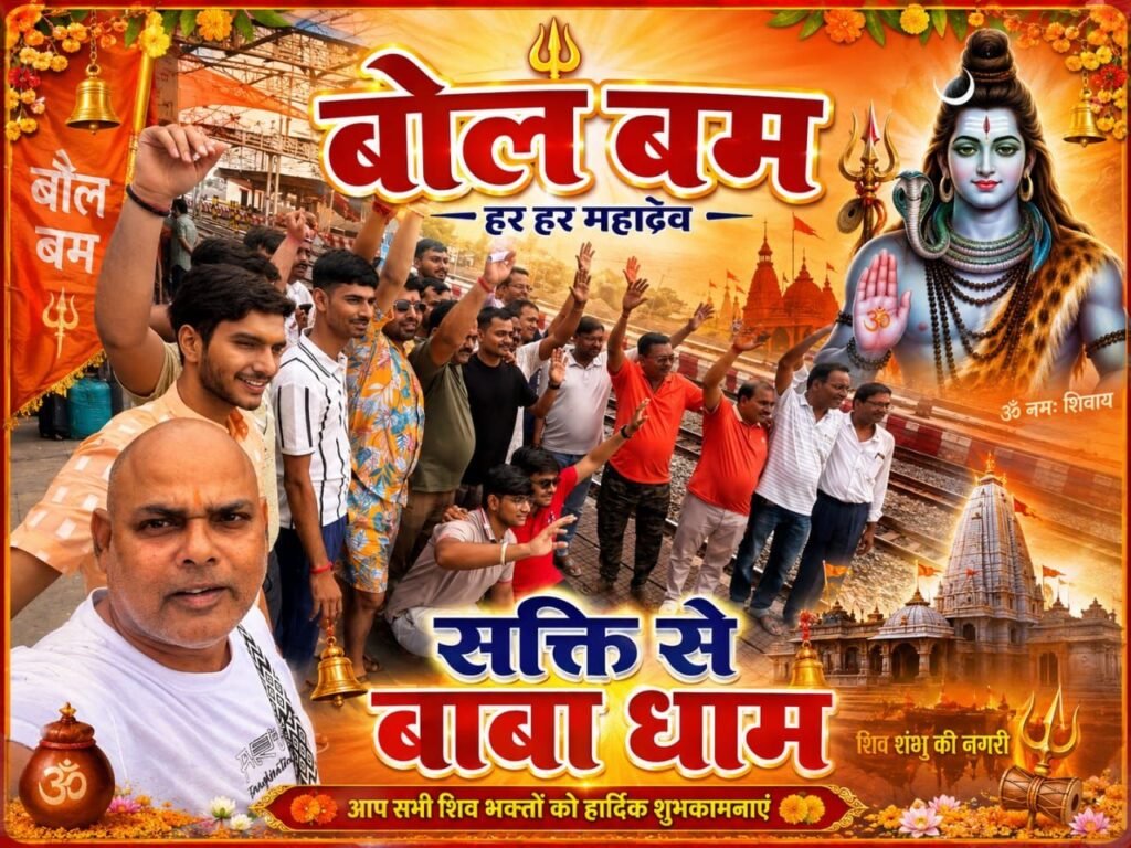 बोल बम. बोल बम. हर हर महादेव-शक्ति से 50 कावड़ियों का जत्था रवाना हुआ मंगलवार को बाबा धाम के लिए। जिले के पुलिस कप्तान ठाकुर साहब ने शिव भक्तों को किया रवाना। बोलबम के श्रीघोष से गूंज उठा रेलवे स्टेशन kshititech