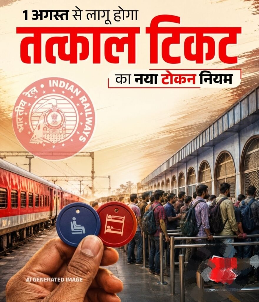 तत्काल टिकट के लिए रेलवे काउंटर पर 1 अगस्त से नया नियम. केवल 10 टोकन हीं होंगे जारी. टोकन लेने के लिए भी दिखाना होगा अपना मूल पहचान पत्र kshititech