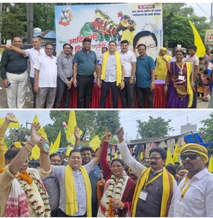 आत्मीय स्वागत-नगर पालिका अध्यक्ष श्याम सुंदर अग्रवाल ने किया आदिवासी समाज की शोभायात्रा का स्वागत.समाज के वरिष्ठ पदाधिकारियो को गुलदस्ता भेंट कर दी विश्व आदिवासी दिवस की बधाई. 9 अगस्त को शहर में निकली थी भव्य यात्रा kshititech