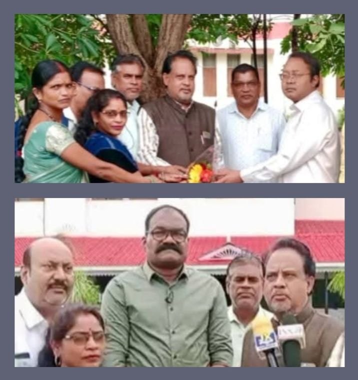 एडवोकेट चितरंजन पटेल के नेतृत्व में जिले के कलेक्टर एवं पुलिस कप्तान साहब का विश्व आदिवासी दिवस के मौके पर किया गया सम्मान kshititech