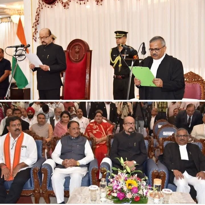 छत्तीसगढ़ हाईकोर्ट के नए चीफ जस्टिस ने ली शपथ. राज भवन (लोकभवन) में महामहिम राज्यपाल ने दिलाई शपथ. मुख्यमंत्री विष्णु देव साय भी मौजूद kshititech