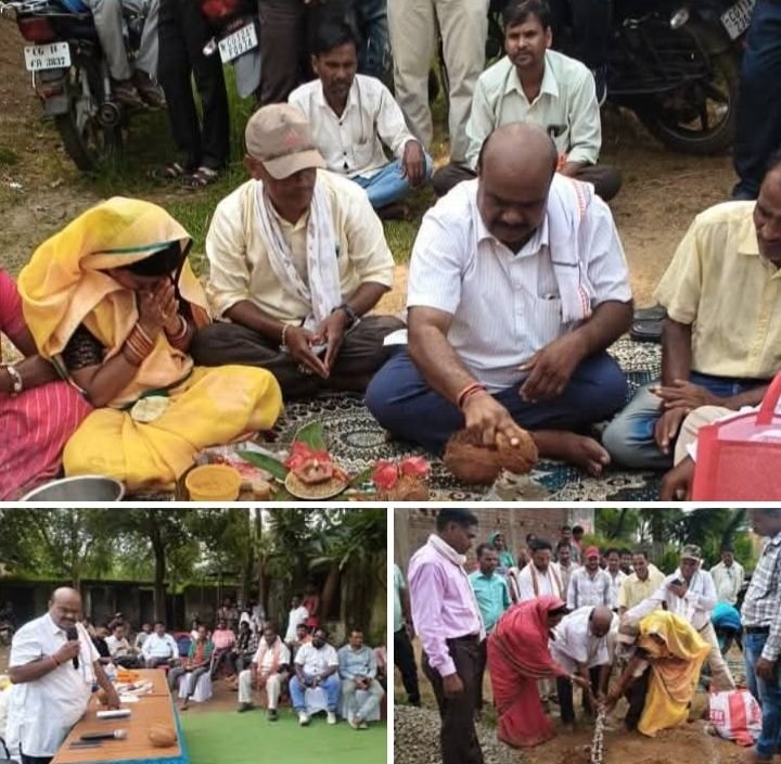 विकास कार्यों के लिए सक्रिय हैं जांजगीर चांपा के विधायक जी-अवरीद में 9 लाख रुपए की लागत से बनेगा सामुदायिक भवन।विधायक निधि से स्वीकृत कार्य का विधायक ब्यास कश्यप ने किया भूमिपूजन kshititech