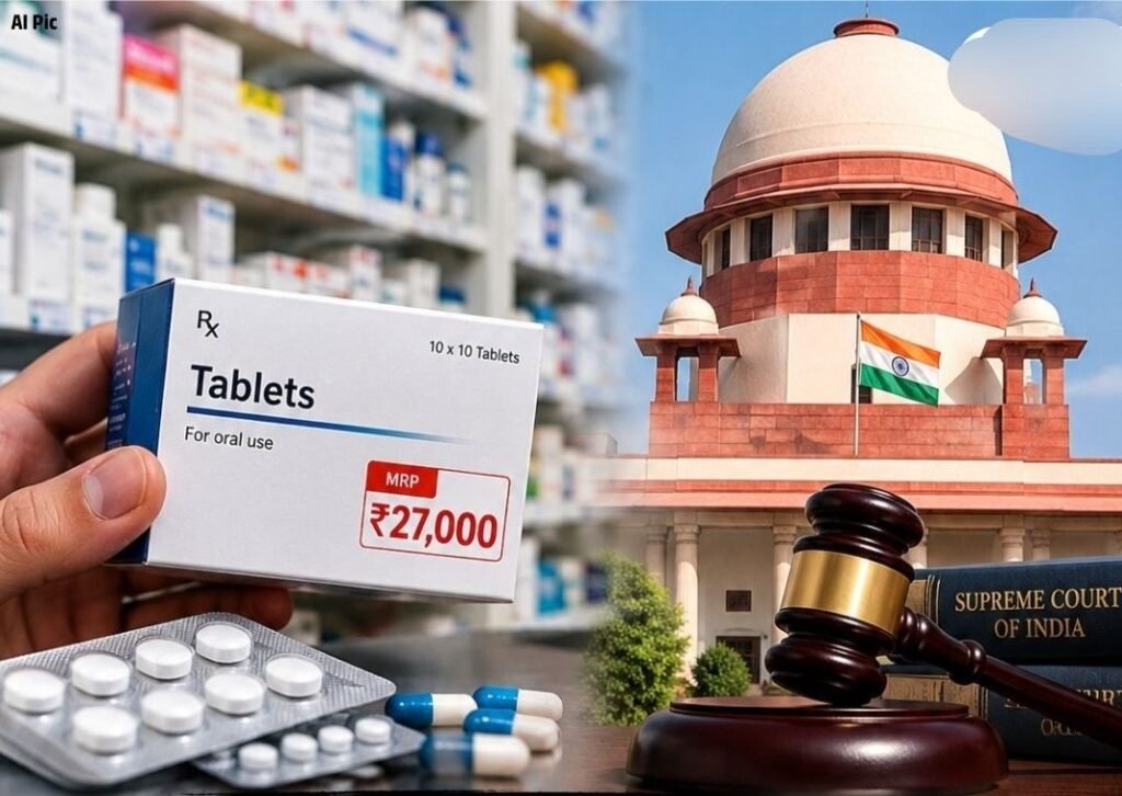3 हजार की दवा पर 27 हजार MRP! सुप्रीम कोर्ट का केंद्र से सवाल, पूछा- 16% से ज्यादा मार्जिन क्यों? ठगे जा रहे हैं ग्राहक 3 हजार की दवा पर 27 हजार MRP! सुप्रीम कोर्ट का केंद्र से सवाल, पूछा- 16% से ज्यादा मार्जिन क्यों? ठगे जा रहे हैं ग्राहक kshititech